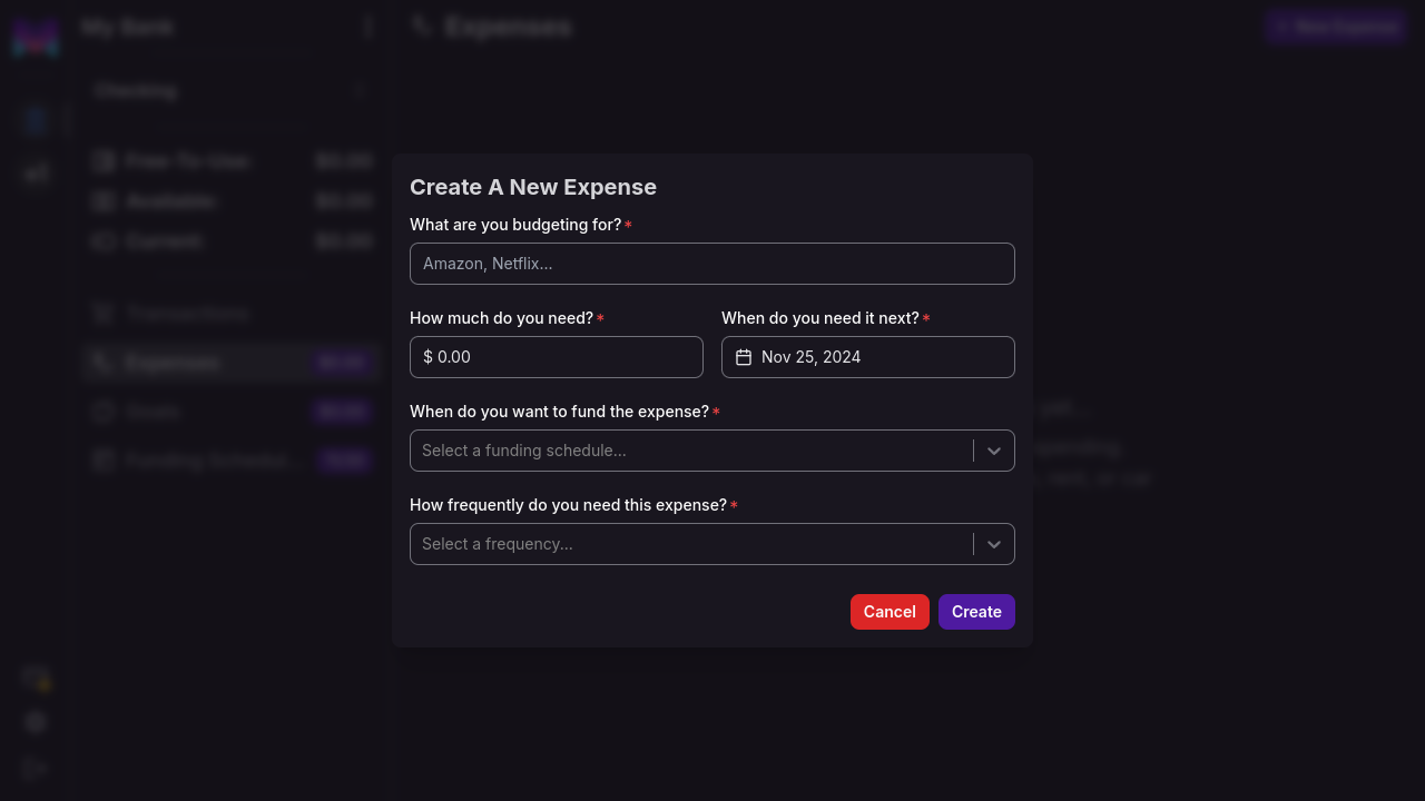 New Expense Modal