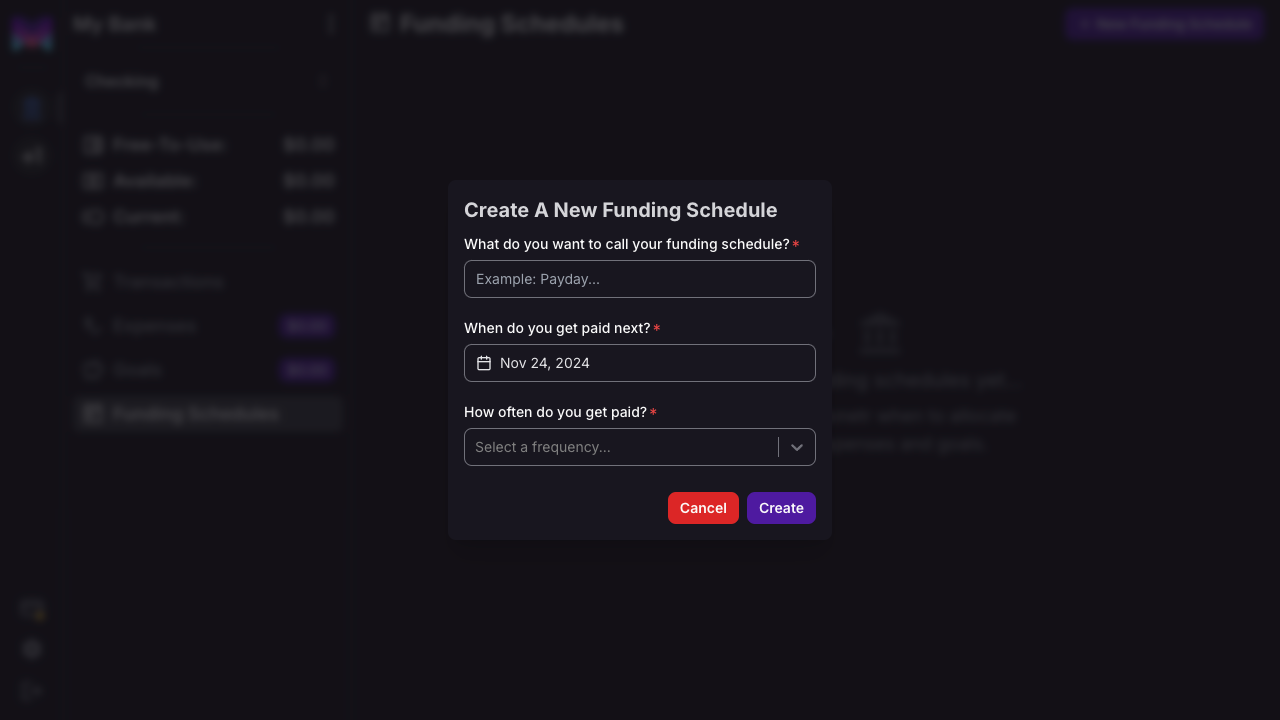 New Funding Modal