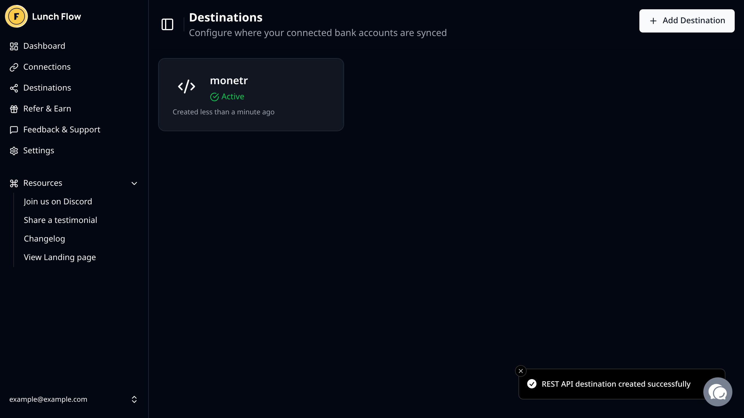 Lunch Flow destinations