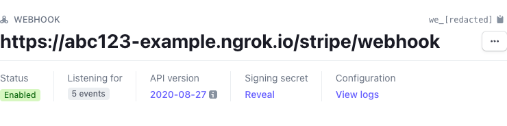 Stripe Created Webhook