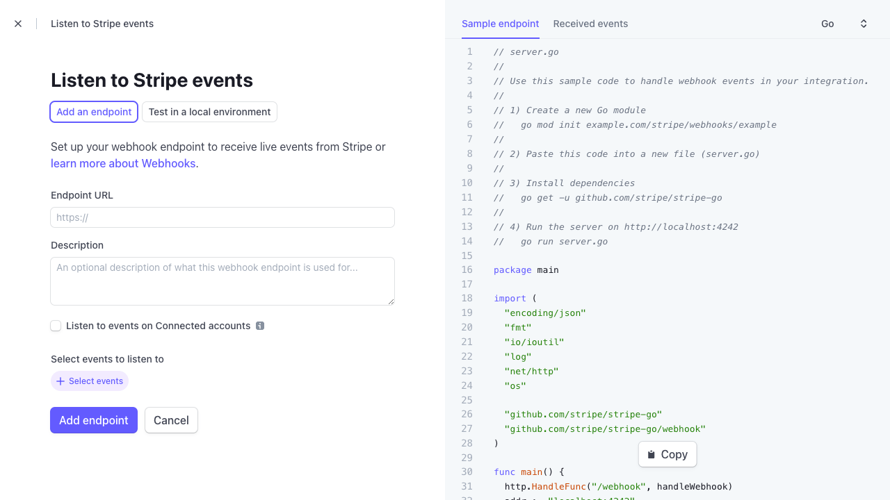 New Stripe Webhook
