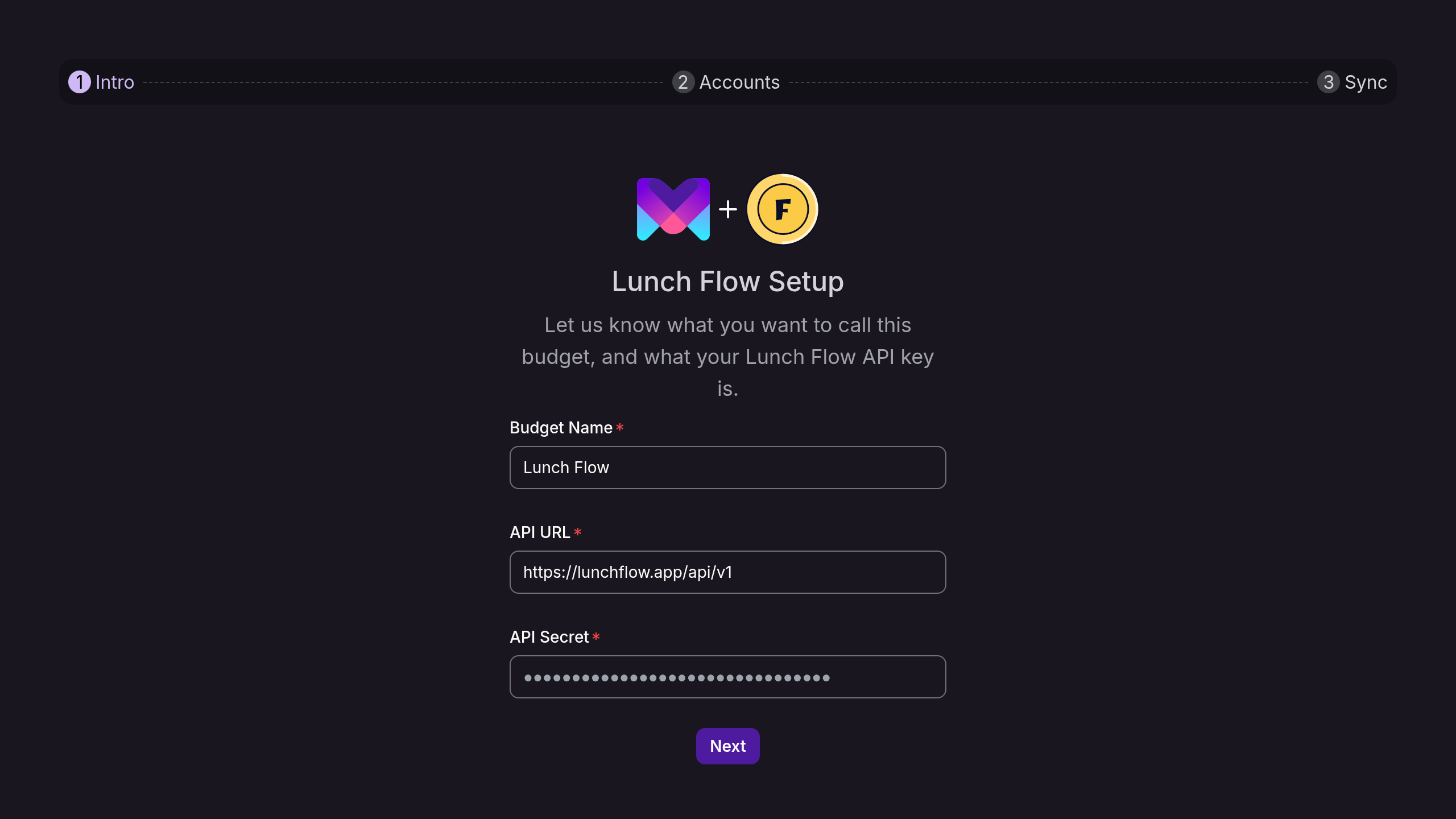 monetr Lunch Flow intro