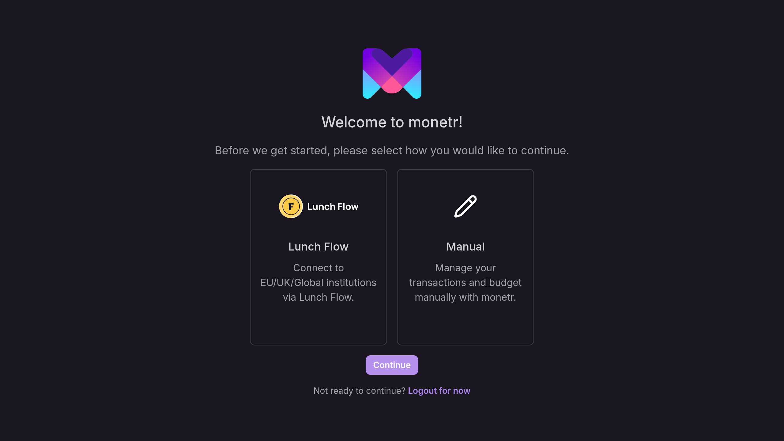 monetr setup with Lunch Flow
